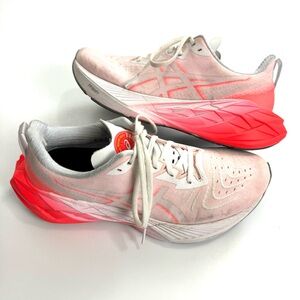 Hakaone Ekiden x ASICS Novablast 4 White Sunrise Red Mens Sz US 8 Running Shoes